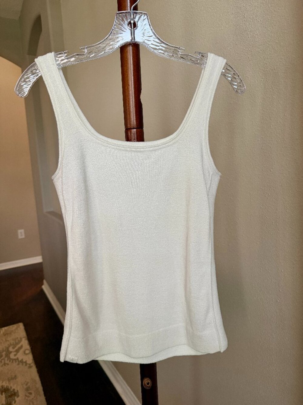 Barefoot Dreams CozyChic Cream Sleeveless Knit Tank Top Women's Small